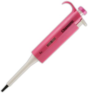 Globe Scientific Diamond 3302-5 Fixed Volume Pipette, 5µL Volume, Pink