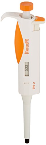 Globe Scientific Diamond PRO 3312-500 Fixed Volµme Research Micropipette, 500µL Volume, Orange