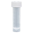 Globe Scientific 5mL Transport Tube with Screw Cap, 6101, Polypropylene Tube with Conical Bottom, Molded Graduations, Self Standing with Separate White Polyethylene Screw Cap, Case of 1000