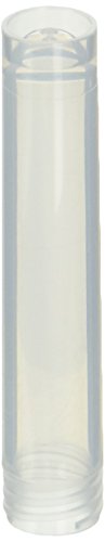 Globe Scientific 6033 Polypropylene Non-Graduated Sample Tube, 3mL Capacity, External Threads, Round Bottom, Self-Standing (Bag of 1000)