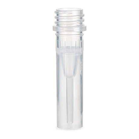 Globe Scientific 111742 Polypropylene Microtube Without Cap, Self-Standing, 2ml Capacity, Pack of 1000