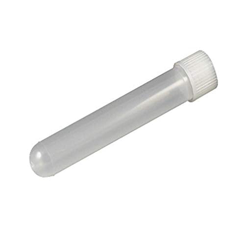 Globe Scientific 6180 Polypropylene Test Tube with Attached Screw Cap, 10mL Capacity (Case of 1000)