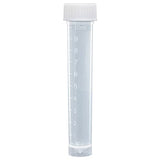 Globe Scientific 6102, Transport Tube, 10mL, with Separate White Screw Cap, PP, Conical Bottom, Self-Standing, Molded Graduations, CS/1000