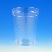 Globe Scientific - 5925 5921 Polystyrene Graduated Specimen Container Collection Cup with Pour Spout, Paper Lid Included in Each Pack, 6.5 oz Capacity (Case of 500)