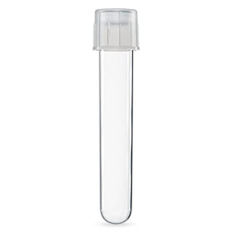 Globe Scientific 110158 Polystyrene Culture Tube with Attached Dual Position Cap, Sterile, 14mL Capacity, 17mm Dia, 100mm Height (Case of 500)