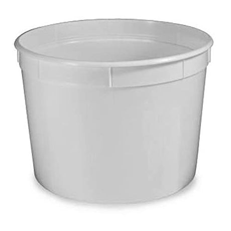 Globe Scientific 270190 Multi-Purpose Extra Sturdy Container with Separate Snap Lid, 190oz (5700mL), PE, 8.25" Diameter, 7.5" Height, White, Pack of 250