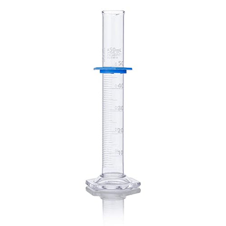 Graduated Cylinder, Globe Glass, 50mL, Class A, to Deliver (TD), Dual Grads, 3.3 Borosilicate Glass, ASTM E1272, 1/Box