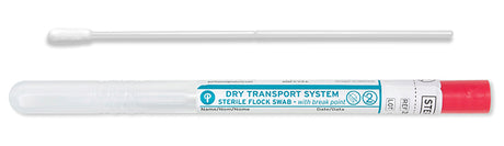 HydraFlock 6" Sterile Large Flock Swab w/Polystyrene Handle & Dry Transport Tube - 25-3406-H BT-Diagnostic Testing, Cs