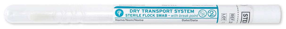 HydraFlock 6" Sterile Elongated Flock Swab w/Polystyrene Handle & Dry Transport Tube - 25-3606-H BT-Buccal Collection, Cs