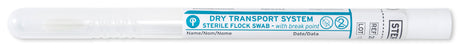 HydraFlock 6" Sterile Elongated Flock Swab w/Plastic Handle & Dry Transport Tube - 25-3706-H BT-Buccal Swab, Cs