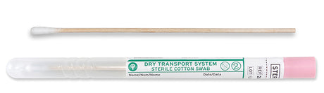 Puritan Dry Transport System 6" Sterile Standard Cotton Wood Handle Swab & Tube - 25-806 1WC BT-Collection and Transport System, Cs