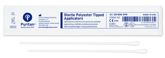 Puritan 6" Sterile Standard Polyester Swab w/Plastic Handle - 25-806 2PD-DNA Testing, Cs