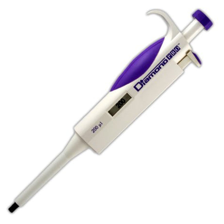 Globe Scientific Diamond PRO 3312-200 Fixed Volume Research Micropipette, 200µL Volume, Lavender