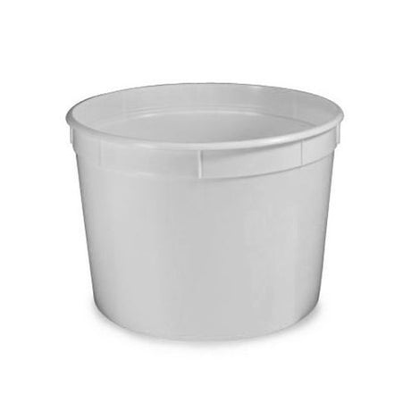 Globe Scientific 270064 Multi-Purpose Extra Sturdy Container with Separate Snap Lid, 64oz (1920mL), PE, 6.5" Diameter, 5" Height, White, Pack of 250