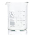 Globe Scientific Beaker, Globe Glass 250mL Low Form Griffin Style, Dual Graduations, 3.3 Borosilicate Glass, ASTM E960, 12/Box (8010250)