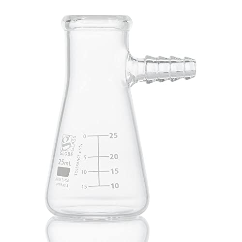 Globe Glass, Filtering Flask, 25mL, Dual Graduations, ASTM E1406, 6/Box