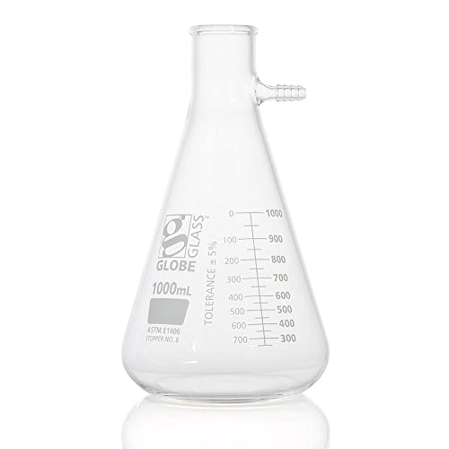 Globe Glass, Filtering Flask, 1000mL, Dual Graduations, ASTM E1406, 6/Box