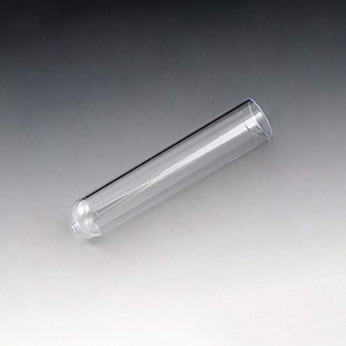 Globe Scientific DLS110410 Polystyrene Test Tube, 5mL Capacity, 12mm Diameter, 75mm Height, Bag of 1000