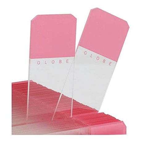 Globe Scientific 1384-50P Microscope Slides, 45 Degree Beveled Edges, Clipped Corners, Pink Frosted, Diamond White Glass, 25 mm x 75 mm Size, 6.5 mm Height, 8.5 mm Wide, 9 mm Length (Pack of 1440)