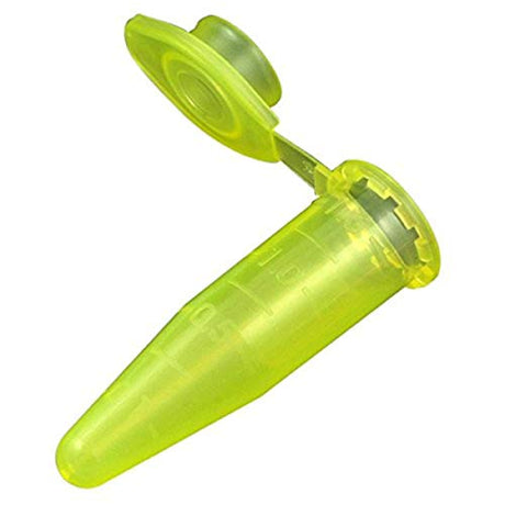 Globe Scientific 111558Y Polypropylene Graduated Microcentrifuge Tube with Snap Cap, 1.5ml Capacity, Yellow (Pack of 1000)