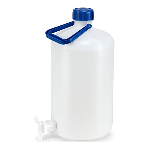 Globe Scientific 601662 HDPE Aspirator Bottle, Spigot Included, 10L Capacity