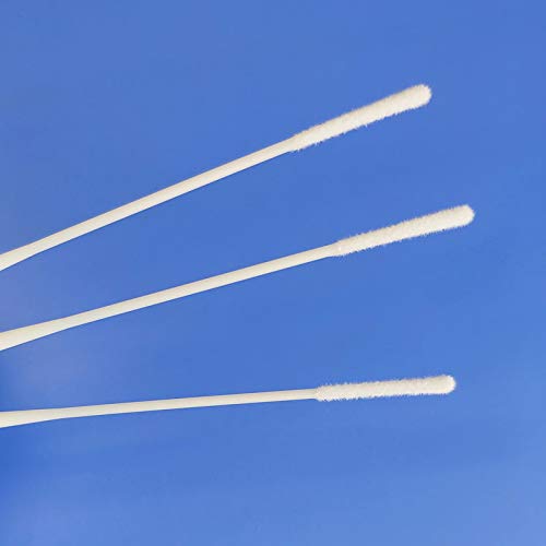 500 Pack - Sterile Nasopharyngeal Swab Gamma Radiated, Flocked Nasal Swabs for Sampling, 80 mm Break Point, Nylon Flocking Tip