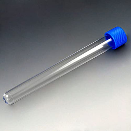 Globe Scientific 6160 Polystyrene Test Tube with Attached Screw Cap, 20mL Capacity (Case of 500)