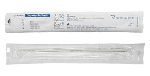 500 Pack - Sterile Nasopharyngeal Swab Gamma Radiated, Flocked Nasal Swabs for Sampling, 80 mm Break Point, Nylon Flocking Tip