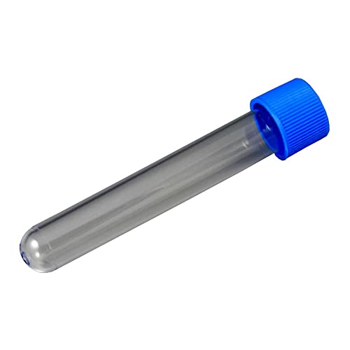 Globe Scientific 6150 Polystyrene Test Tube with Attached Screw Cap, 10mL Capacity (Case of 1000)