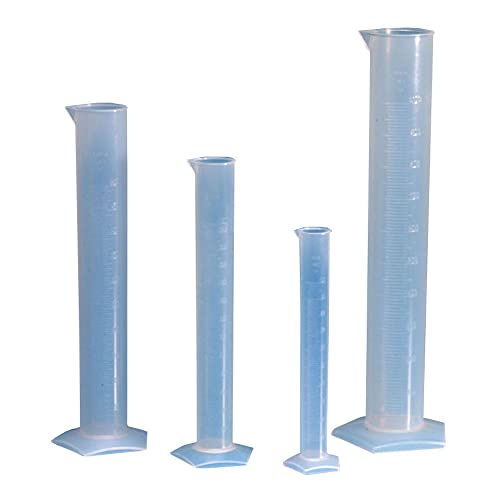 Globe Scientific 601075 Polypropylene Graduated Cylinder, Molded Graduations, 10mL Capacity (Pack of 50)