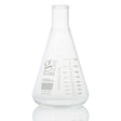 Globe Glass, Erlenmeyer Flask, 1000mL, Heavy Duty, Narrow Mouth, Dual Graduations, ASTM E1406, 1/Box