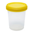 Globe Scientific 6545 Polypropylene Extra Large Capacity Histology Container with Polyethylene Yellow Separate Screw Cap, 1000mL Capacity (Case of 100)