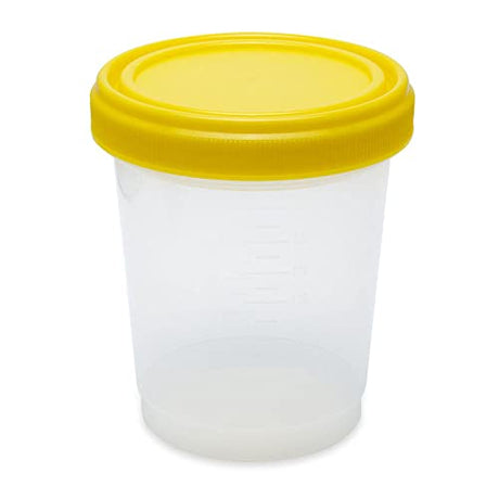 Globe Scientific 6545 Polypropylene Extra Large Capacity Histology Container with Polyethylene Yellow Separate Screw Cap, 1000mL Capacity (Case of 100)