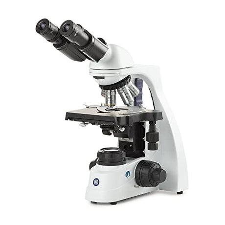 bScope Binocular Compound Microscope, HWF 10x/20mm Eyepieces & Quintuple Nosepiece with E-Plan EPLI 4/10/S40/S100x Oil Infinity Corrected iOS Objectives Globe Scientific | Euromex