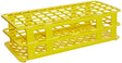 Globe Scientific 456506 Polypropylene Microcentrifuge Tube Rack, 16/17mm Tube, Yellow, 60-Place