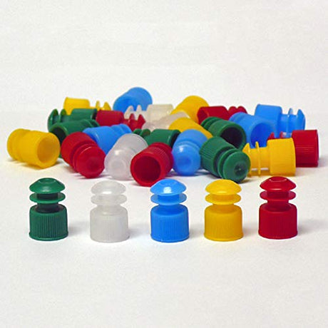Globe Scientific 118127G Polyethylene Flange Plug Cap for Test Tubes, 12mm Size, Green (Pack of 1000)