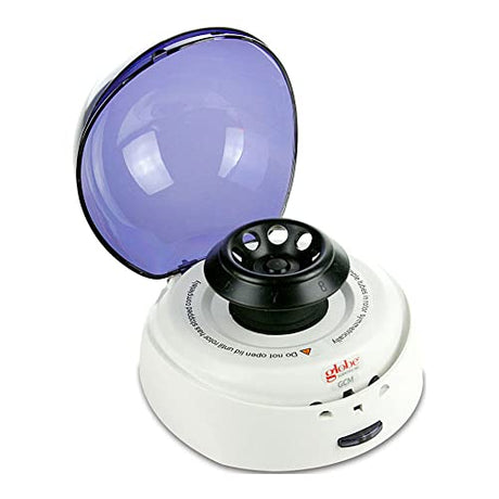 Globe Scientific GCM-G Mini Centrifuge with Blue Lid, US Plug, 2 Interchangeable Rotors for 0.2/0.5/1.5/2mL Tube Capacity, 120V/60Hz, 7000rpm (2680 x G), Fixed Speed