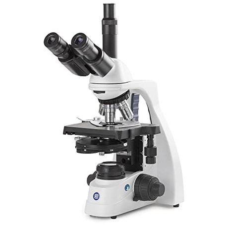 bScope Trinocular Compound Microscope, HWF 10x/20mm Eyepieces and Quintuple Nosepiece with Plan Phase PLPHI 10/20/S40/S100x Oil Infinity Corrected Objectives Globe Scientific | Euromex