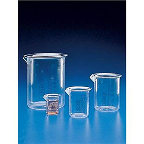 Globe Scientific 601722 Polymethylpentene Griffin Style Low Form Beaker, Printed Graduations, 100mL Capacity Pack of 12)