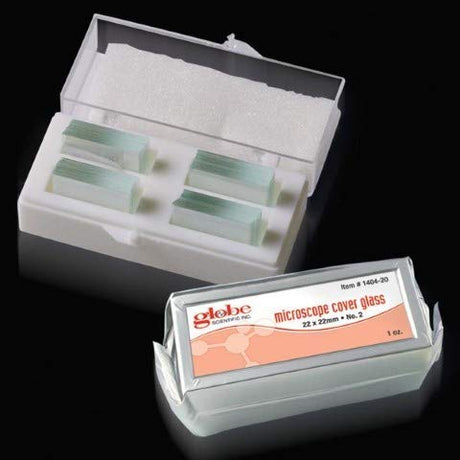 Globe Scientific 1324A Microscope Slides, 90° Ground Edges with Safety Corners, Aqua Frosted, Glass, 75mm Length, 25mm Width, Pack of 1440