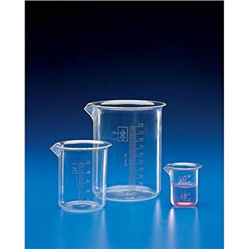 Globe Scientific 601543 Polymethylpentene Griffin Style Low Form Beaker, Molded Graduations, 100mL Capacity Pack of 12)