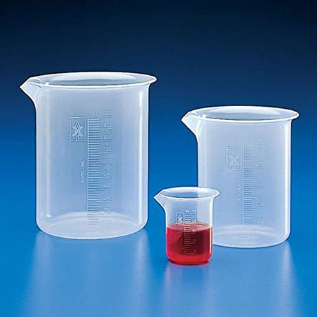 Globe Scientific 600812 Polypropylene Griffin Style Low Form Beaker, Molded Graduations, 5000mL Capacity (Pack of 2)