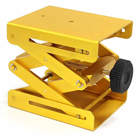 Globe Scientific 450000LG Laboratory Heavy Duty Support Jack, Yellow, Large, 80kg Load Capacity, 78mm-278mm Height