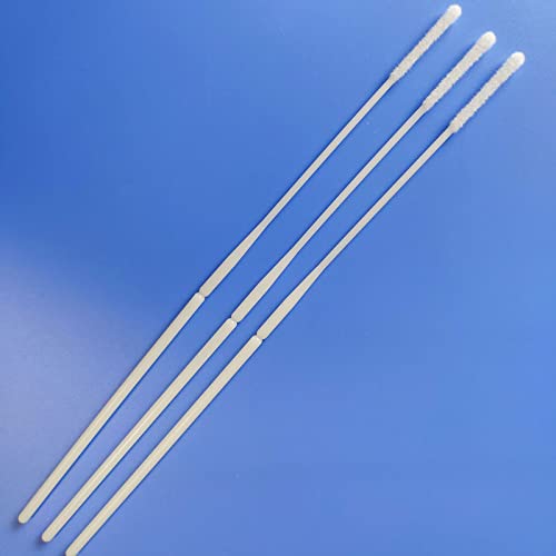 500 Pack - Sterile Nasopharyngeal Swab Gamma Radiated, Flocked Nasal Swabs for Sampling, 80 mm Break Point, Nylon Flocking Tip