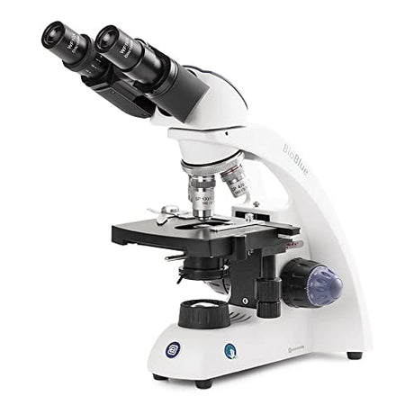 BioBlue Binocular Compound Microscope SMP 4/10/S40/S100x Objectives with Mechanical Stage and 1W NeoLED Cordless Illumination Globe Scientific | Euromex