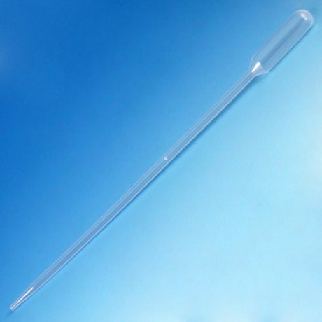 Globe Scientific 139038 LDPE Extra Long Transfer Pipet, Sterile, 225mm Length, 6.0mL Capacity (Case of 400)