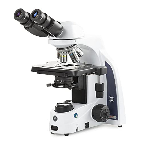 iScope Binocular Compound Microscope with EWF 10x/22mm Eyepieces, E-Plan EPLI 4/10/S40/S100x Oil iOS Objectives, Rackless Stage and 3W NeoLED Illumination, Globe Scientific | Euromex