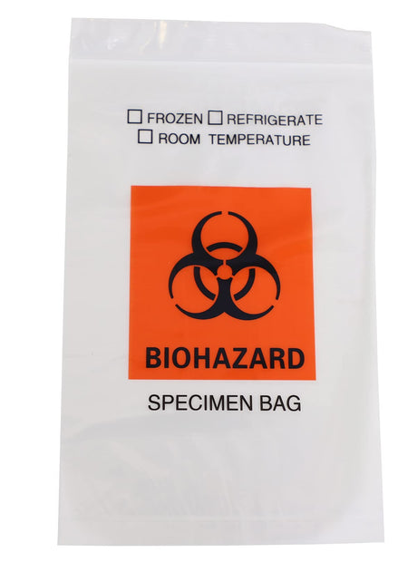 6" x 9" Biohazard Bag for Specimen Collection Clear Plastic Zip Lock Bag 6x9 with Extra Pouch/Pocket for Documentation (1000, 6 x 9)