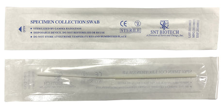 500 Pack - Sterile Nasopharyngeal Swab Gamma Radiated, Flocked Nasal Swabs for Sampling, 80 mm Break Point, Nylon Flocking Tip