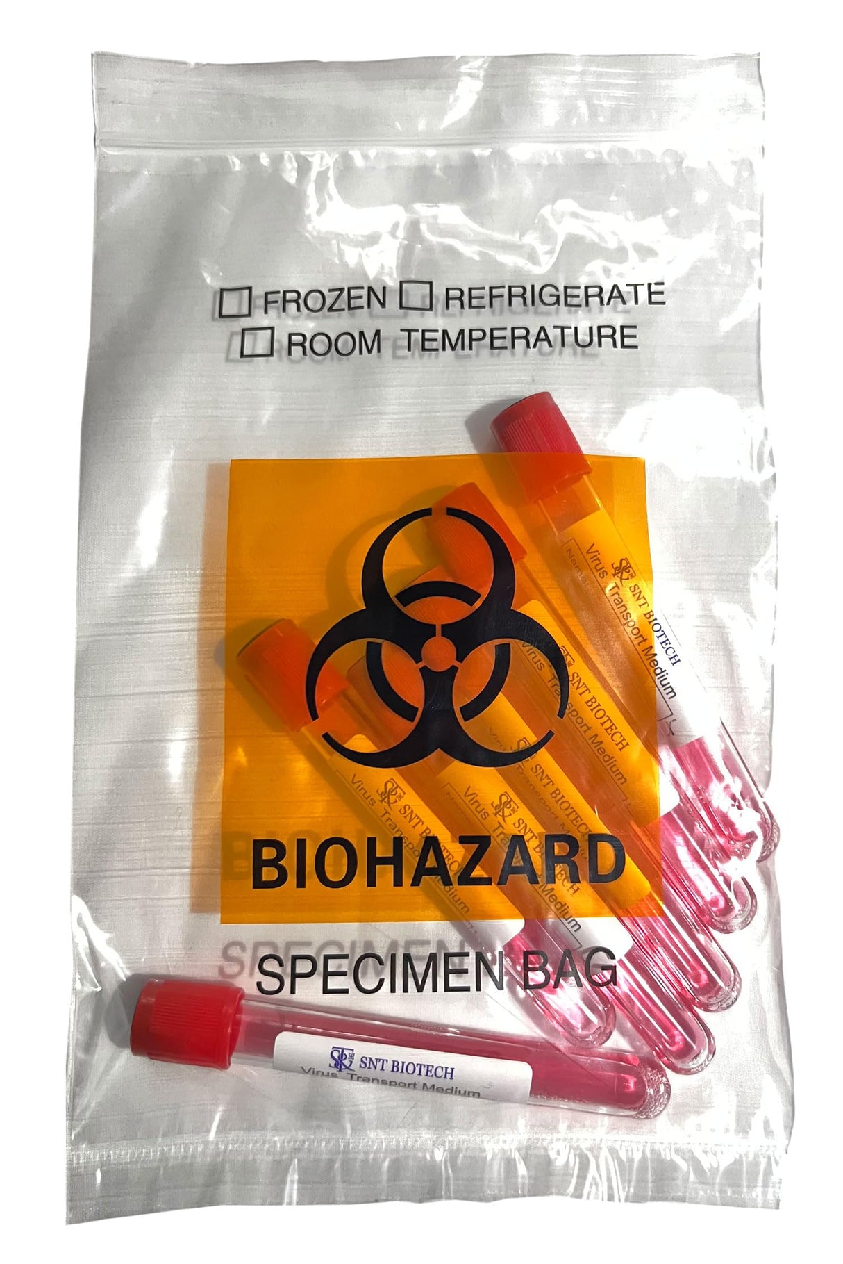 6" x 9" Biohazard Bag for Specimen Collection Clear Plastic Zip Lock Bag 6x9 with Extra Pouch/Pocket for Documentation (1000, 6 x 9)